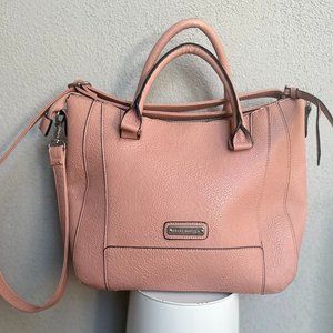👛 STEVE MADDEN  👜 PINK Pebbled Faux Leather Double Handle Crossbody Purse Bag*